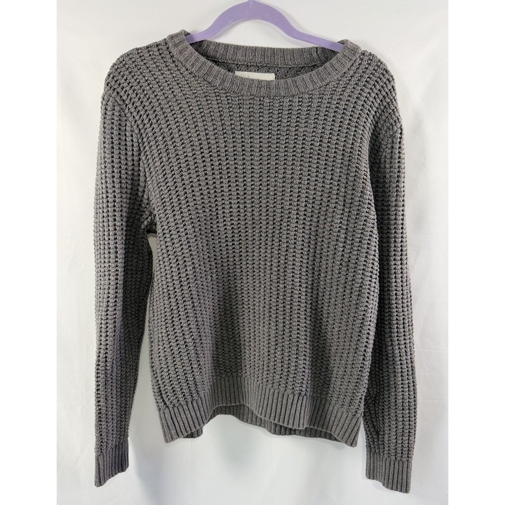 Hollister Sweater Womens Medium Round Neck Long Sleeve Gray Knit Cozycore